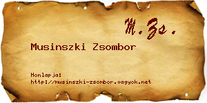 Musinszki Zsombor névjegykártya